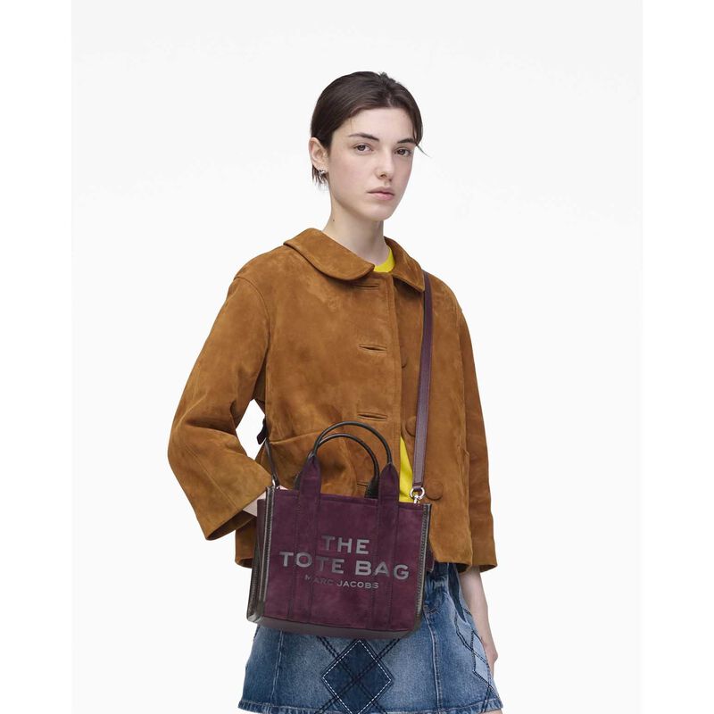 MARC JACOBS The Suede Leather Blocked Small Tote Bag image number 1
